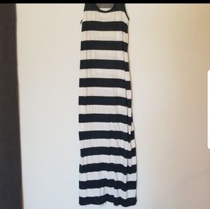Gray and white striped dress